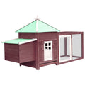 Vidaxl kippenhok met nestkast 190x72x102 massief vurenhout mokkakleur