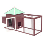 Vidaxl kippenhok met nestkast 190x72x102 massief vurenhout mokkakleur