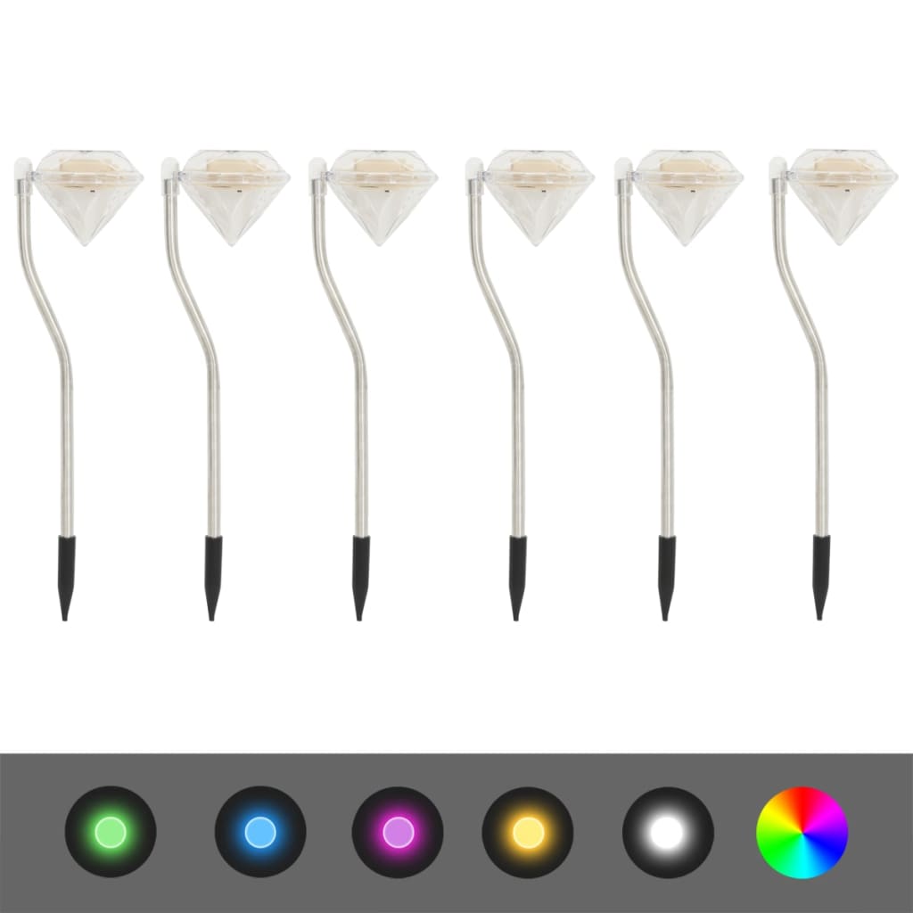 VidaXL Tuinlamp 6 st solar LED 9x7,8x29,5 cm