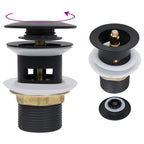 Vidaxl afvoer pop-up met overloop 6,4x6,4x9,1 cm zwart