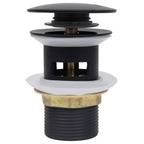 Vidaxl afvoer pop-up met overloop 6,4x6,4x9,1 cm zwart