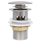 Vidaxl afvoer pop-up met overloop 6,4x6,4x9,1 cm zilverkleurig