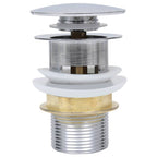 Vidaxl afvoer pop-up zonder overloop 6,4x6,4x9,1 cm zilverkleurig