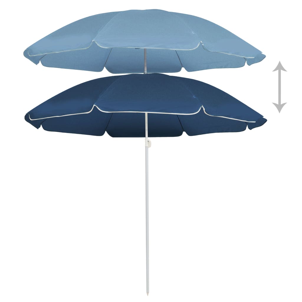 VidaXL Parasol met stalen paal 180 cm blauw