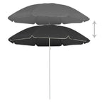 Vidaxl parasol met stalen paal 180 cm antracietkleurig