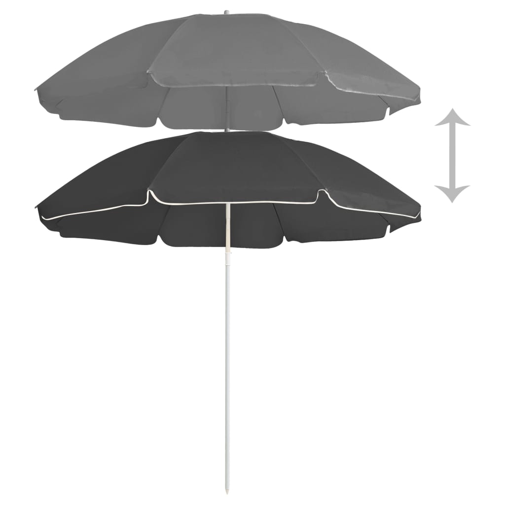 Vidaxl parasol met stalen paal 180 cm antracietkleurig