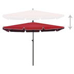 VidaXL Parasol met paal 210x140 cm bordeauxrood