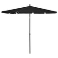Vidaxl parasol met paal 210x140 cm zwart