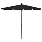 Vidaxl parasol met paal 210x140 cm zwart