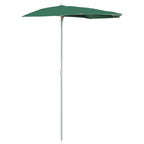 Vidaxl parasol half met paal 180x90 cm groen