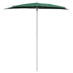 Vidaxl parasol half met paal 180x90 cm groen