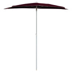 Vidaxl parasol half met paal 180x90 cm bordeauxrood