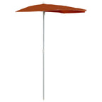Vidaxl parasol half met paal 180x90 cm terracottakleurig