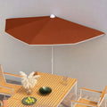 Vidaxl parasol half met paal 180x90 cm terracottakleurig