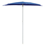 VidaXL Parasol half met paal 180x90 cm azuurblauw