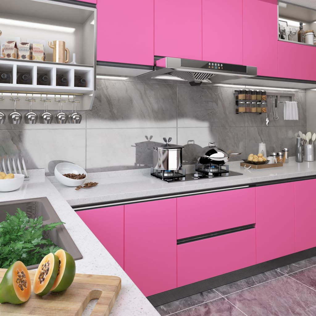 Vidaxl meubelfolie zelfklevend 500x90 cm pvc hoogglans roze