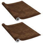 Vidaxl meubelfolies zelfklevend 2 st 500x90 cm pvc donkereikenkleurig