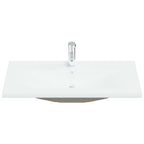 Vidaxl inbouwwastafel met kraan 91x39x18 cm keramiek wit