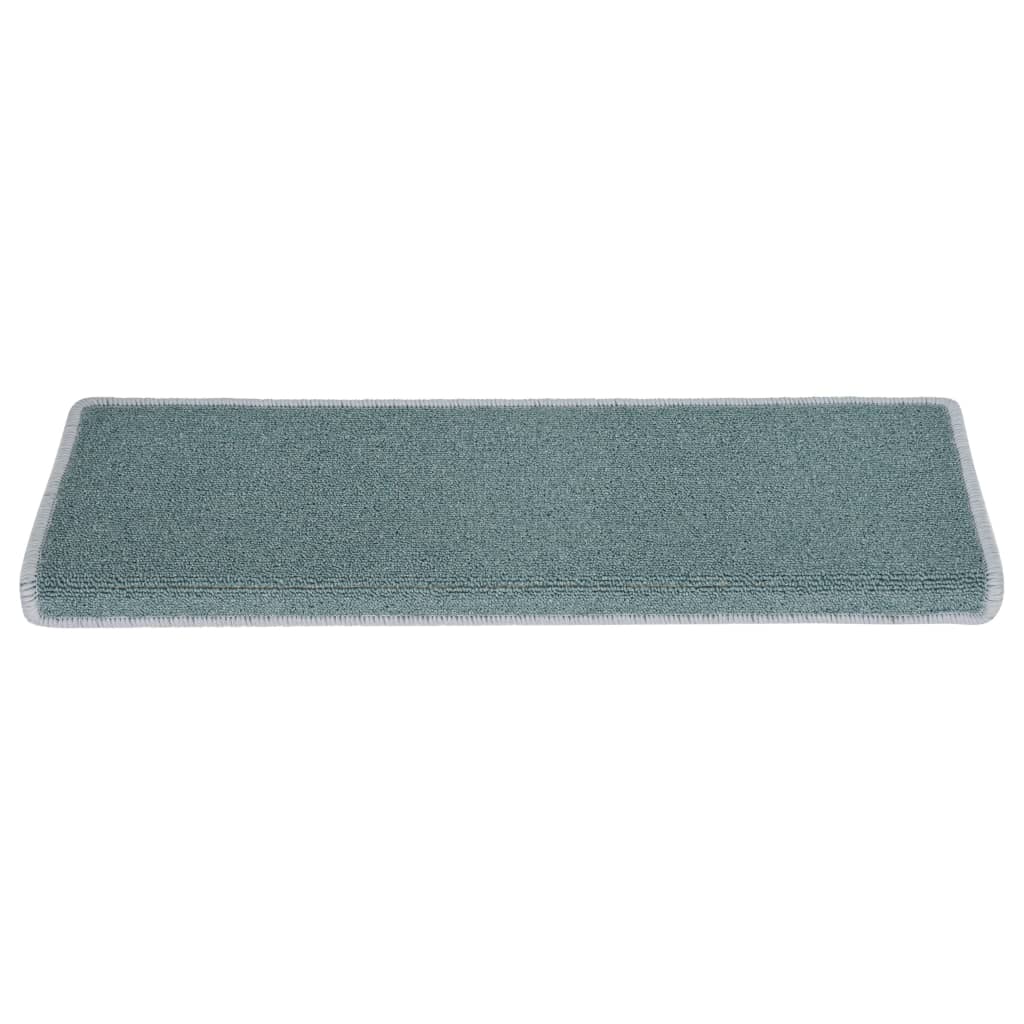 Vidaxl trapmatten 15 st 65x21x4 cm zeeblauw rechthoekige rand