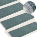 Vidaxl trapmatten 15 st 65x21x4 cm zeeblauw rechthoekige rand