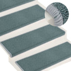 Vidaxl trapmatten 15 st 65x21x4 cm zeeblauw rechthoekige rand