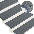 Vidaxl trapmatten 15 st 65x21x4 cm lichtgrijs en blauw met rechthoekige rand