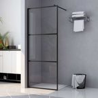 Vidaxl inloopdouchewand transparant 80x195 cm esg-glas zwart