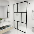 VidaXL Inloopdouchewand 115x195 cm gehard glas zwart