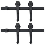 Vidaxl hardwaresets voor schuifdeuren 2 st 200 cm staal zwart