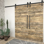 Vidaxl hardwaresets voor schuifdeuren 2 st 183 cm staal zwart