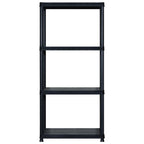 Vidaxl opbergrek 4-laags 122x30,5x130 cm kunststof zwart
