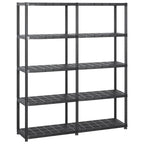 Vidaxl opbergrek 5-laags 142x38x170 cm kunststof zwart
