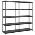 Vidaxl opbergrek 5-laags 170x40x185 cm kunststof zwart