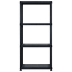 Vidaxl opbergrek 4-laags 183x30,5x130 cm kunststof zwart
