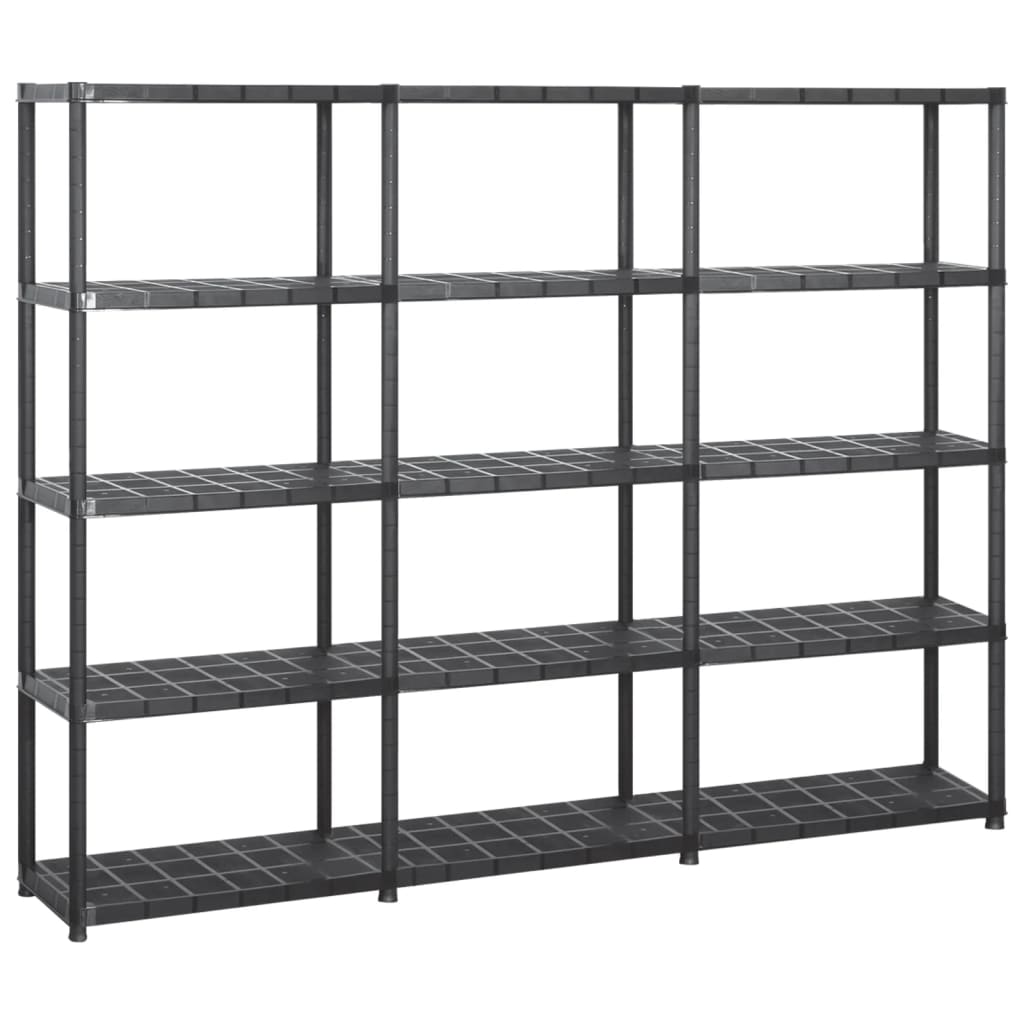 Vidaxl opbergrek 5-laags 213x38x170 cm kunststof zwart