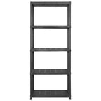 Vidaxl opbergrek 5-laags 213x38x170 cm kunststof zwart