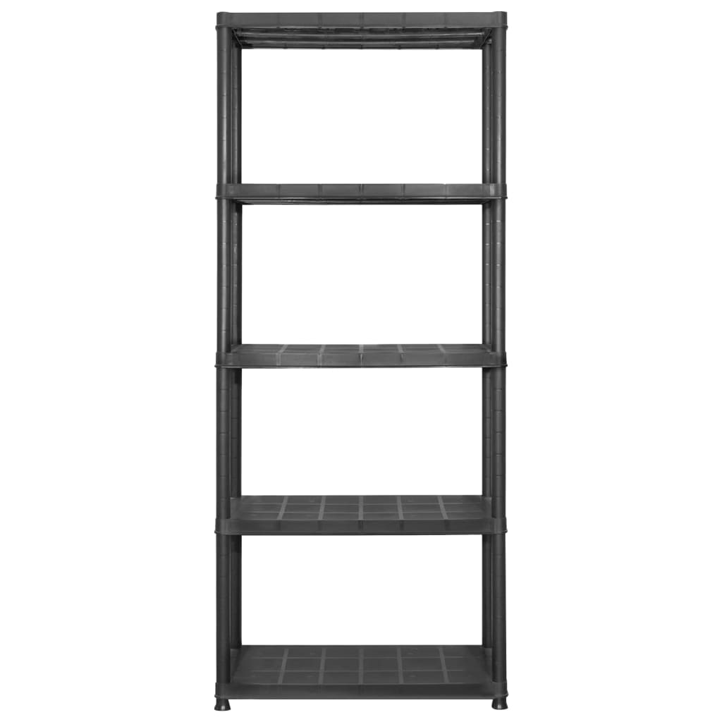 Vidaxl opbergrek 5-laags 213x38x170 cm kunststof zwart