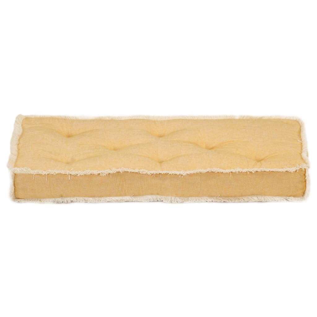 VidaXL Bankkussen pallet 73x40x7 cm geel