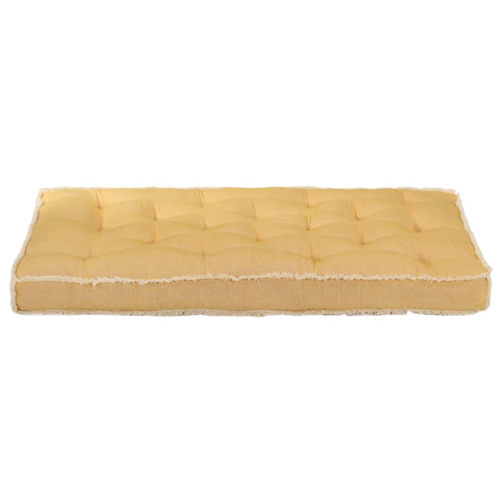 VidaXL Bankkussen pallet 120x80x10 cm geel