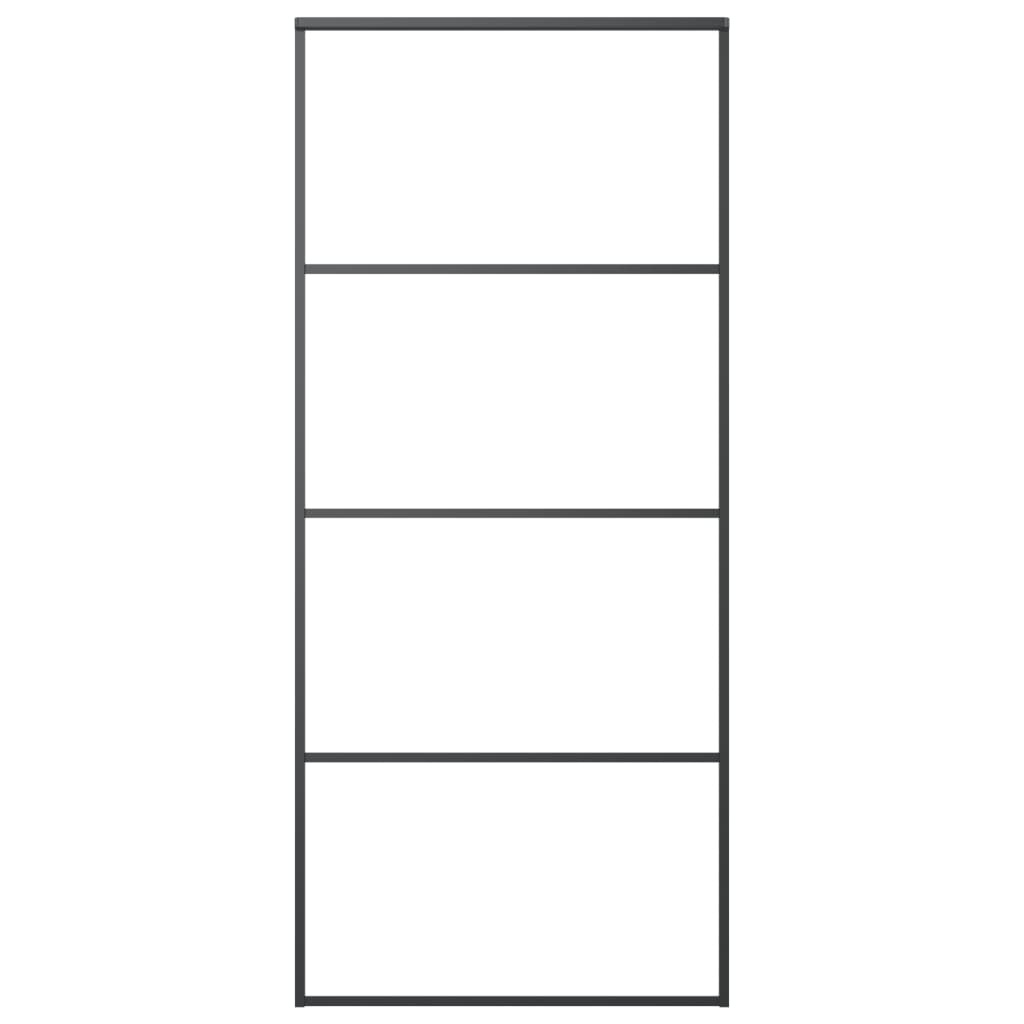 Vidaxl schuifdeur 90x205 cm aluminium en esg-glas zwart
