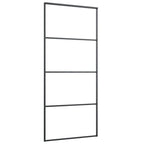 Vidaxl schuifdeur 90x205 cm aluminium en esg-glas zwart
