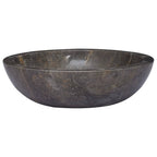 Vidaxl gootsteen ø40x12 cm marmer grijs