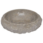 Vidaxl gootsteen ø40x12 cm marmer grijs