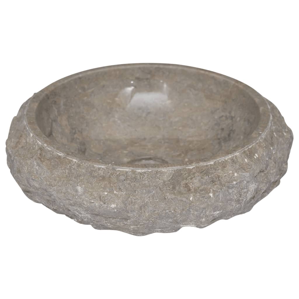 Vidaxl gootsteen ø40x12 cm marmer grijs