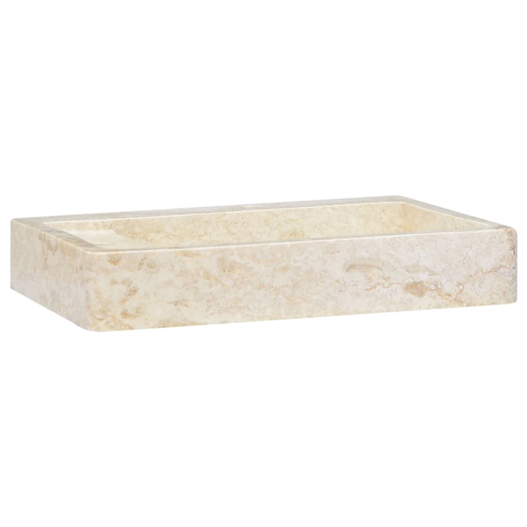 VidaXL Gootsteen 58x39x10 cm marmer crèmekleurig