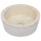 Vidaxl gootsteen ø40x15 cm marmer crèmekleurig