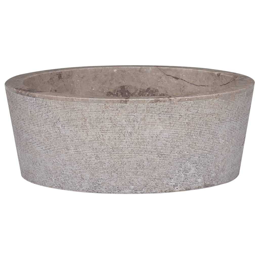 Vidaxl gootsteen ø40x15 cm marmer grijs