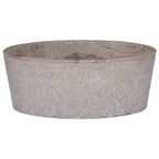 Vidaxl gootsteen ø40x15 cm marmer grijs