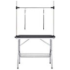 Vidaxl hondentrimtafel verstelbaar met 2 lussen en opbergschap