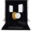 VidaXL Fotostudioset met softboxlampen, achtergrond en reflector